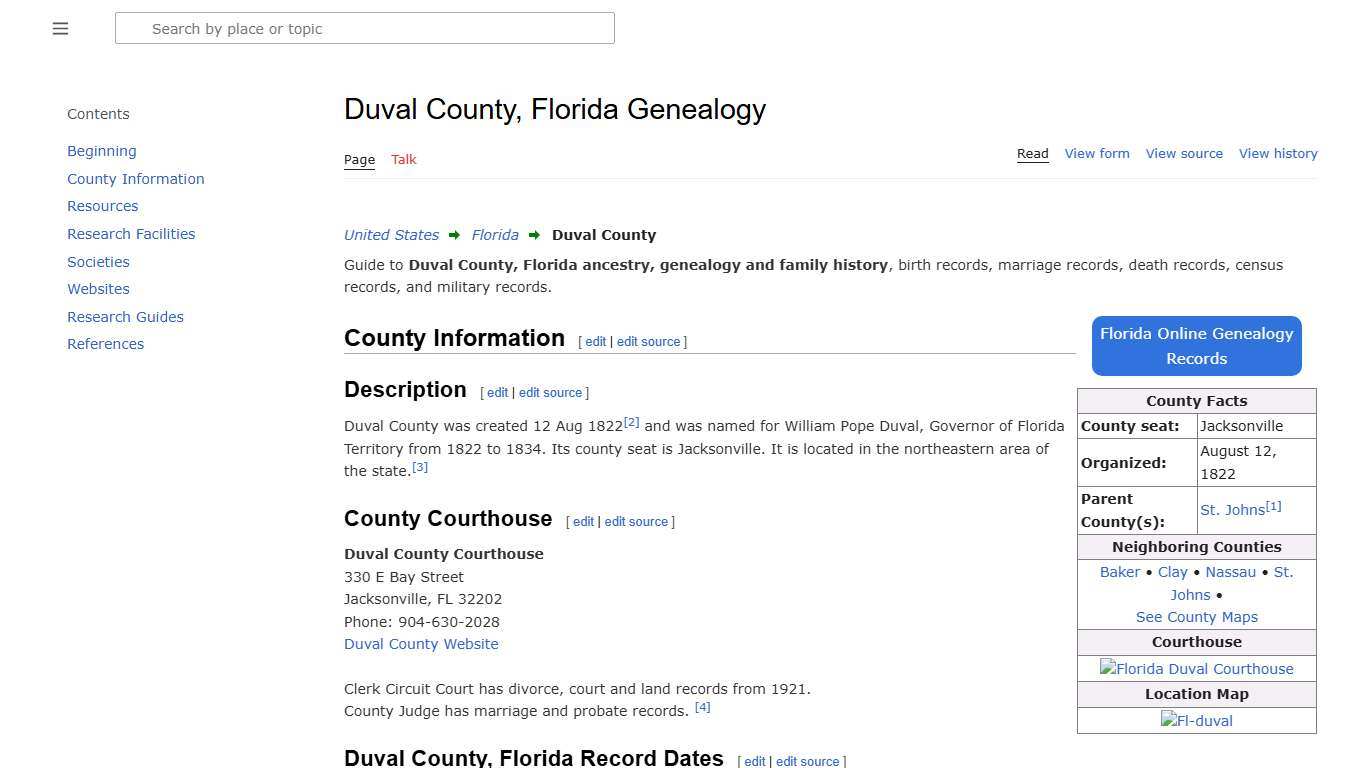 Duval County, Florida Genealogy • FamilySearch